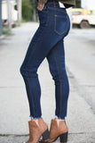 Dark Night Super High Rise Button Jeans