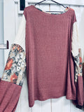 Floral Block Knit Sweater