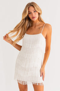 Fringe Detail Mini Dress