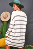 Hannah Striped Open Front Cardigan