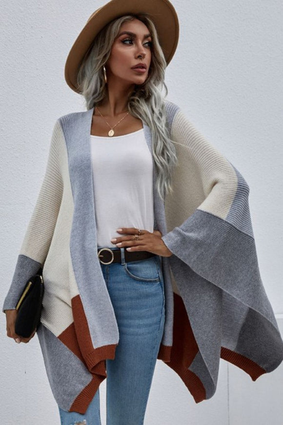 Kelsey Color Block Poncho