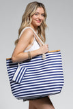Nautical Striped Tote Bag