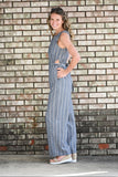 Striped Jumpsuit Side Cutouts