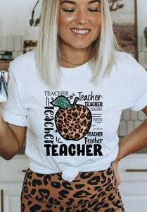 Teacher Leopard Apple Top