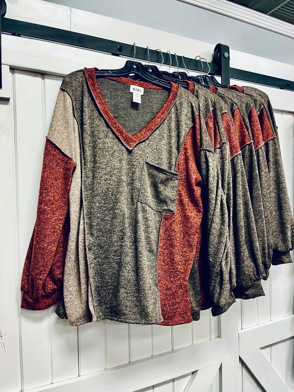 Two-Toned Knit Sweater