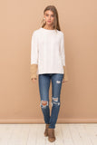 Your Crew Contrast Sleeves Sweater