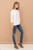 Your Crew Contrast Sleeves Sweater